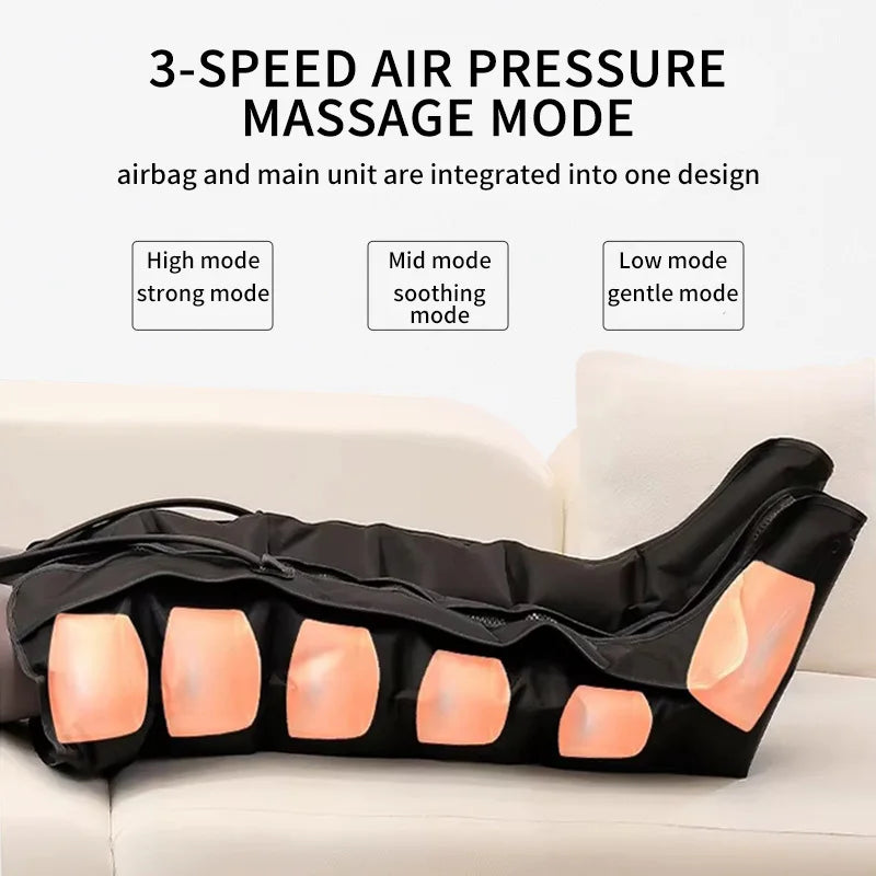 Electric Air Pressure Leg Massager Kneading Squeeze Deep Relaxation Calf Foot with Remote Control