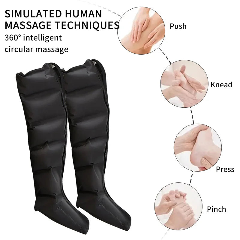 Electric Air Pressure Leg Massager Kneading Squeeze Deep Relaxation Calf Foot with Remote Control